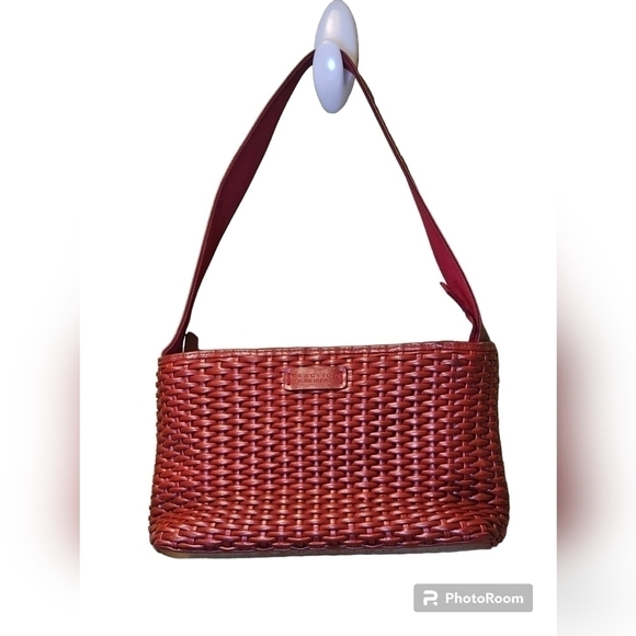 Kenneth Cole Reaction red basket weave purse. - Picture 1 of 8